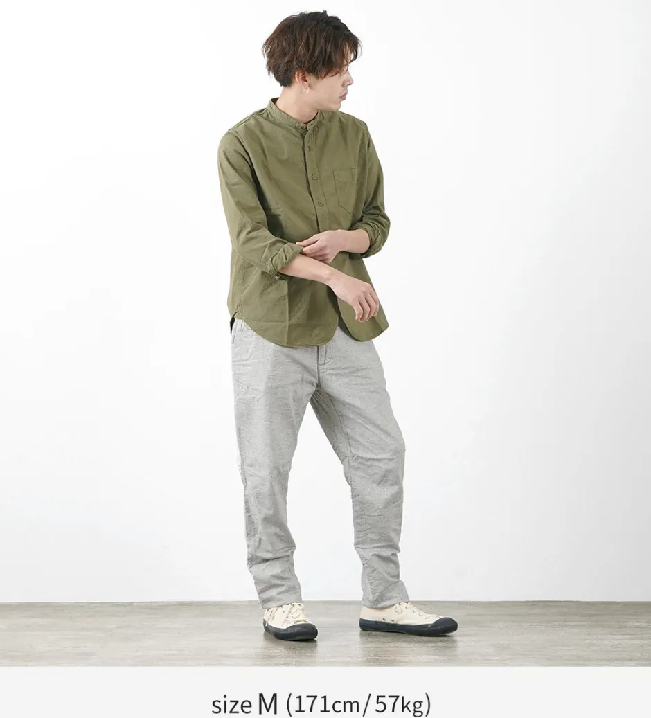 Work Pants & Chinos^FOB FACTORY / F0513 Cotton Linen Double Wave Chambray Pants