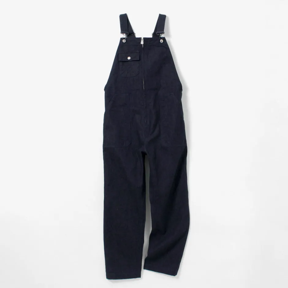 Trousers^FOB FACTORY / F0517 Denim overalls one wash dark-indigo