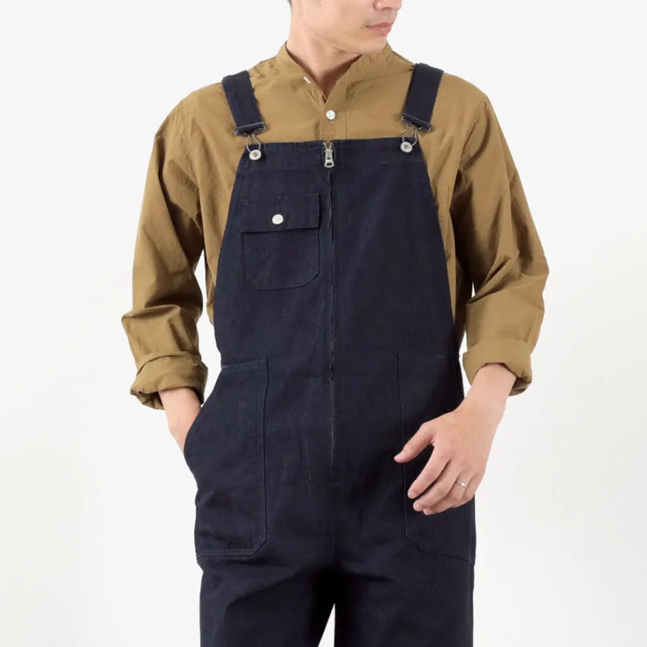 Trousers^FOB FACTORY / F0517 Denim overalls one wash dark-indigo