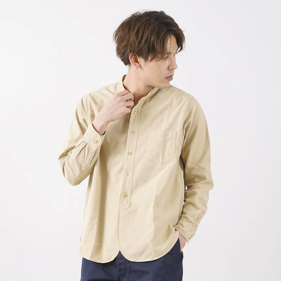 Shirts^FOB FACTORY / F3464 Dye band collar shirt