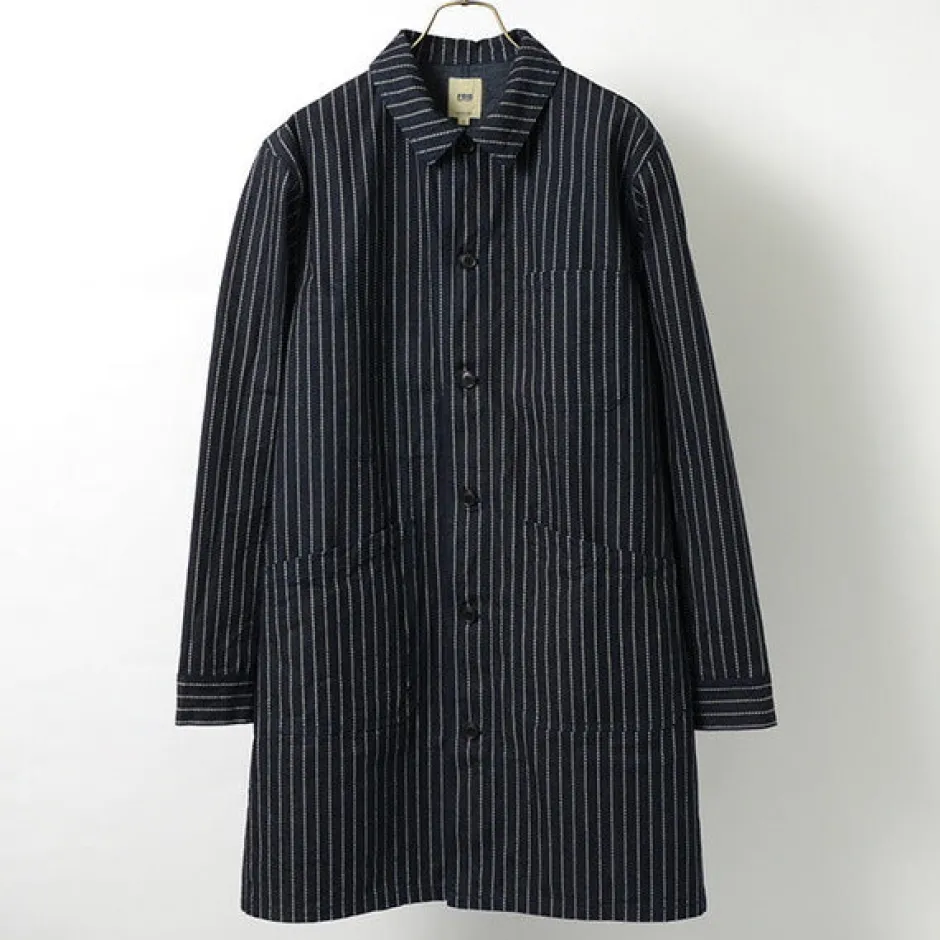 Coats^FOB FACTORY / F2408 French Denim Coat / Wovash wabash