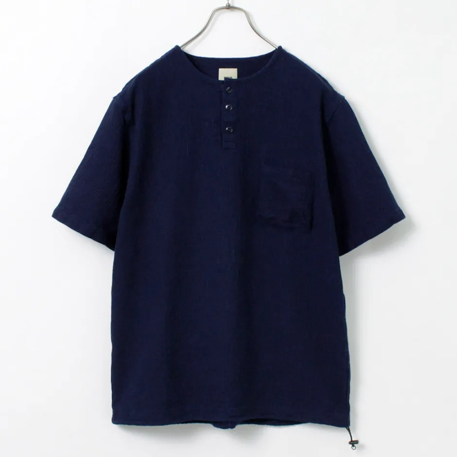 T-Shirts^FOB FACTORY / F3493 waffle T-shirt indigo