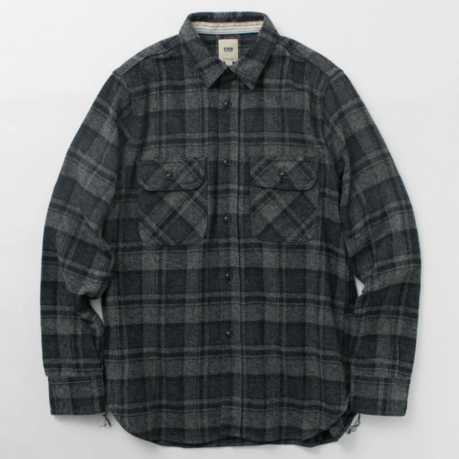 Shirts^FOB FACTORY / F3497 Nel check work shirt