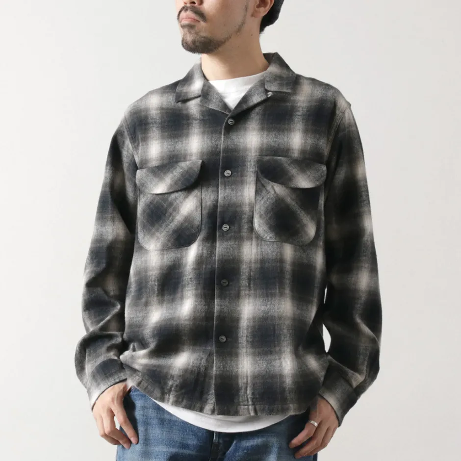 Shirts^FOB FACTORY / F3505 Nel open collar shirt