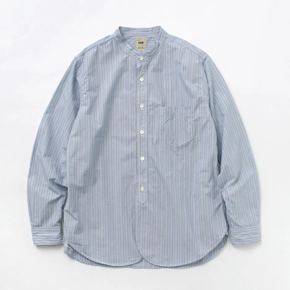 Shirts^FOB FACTORY / F3488 striped band collar shirt