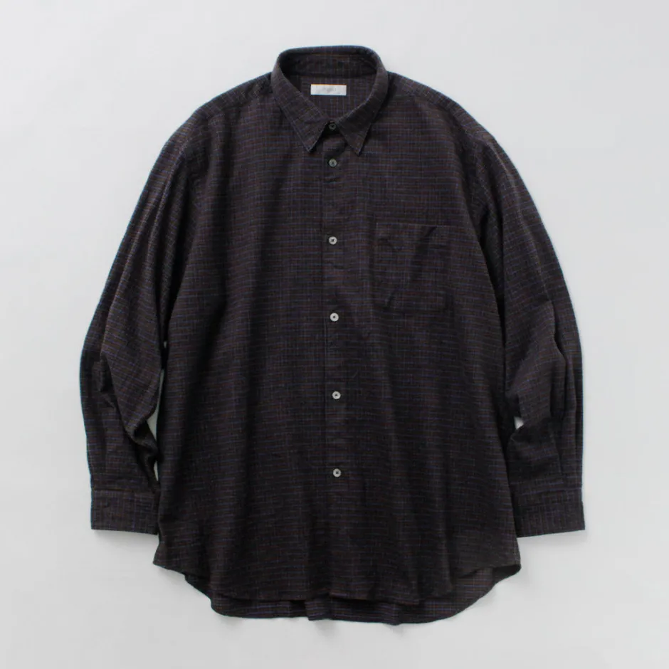 Shirts^FUJITO / Big Size Shirt micro check brown