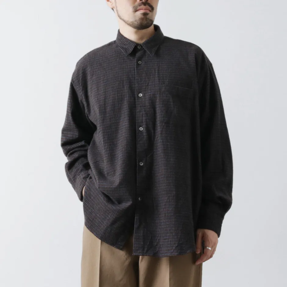 Shirts^FUJITO / Big Size Shirt micro check brown