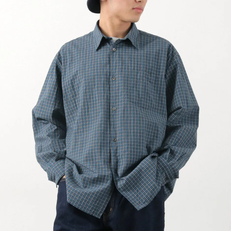 Shirts^FUJITO / Big Size Shirt Small Check blue