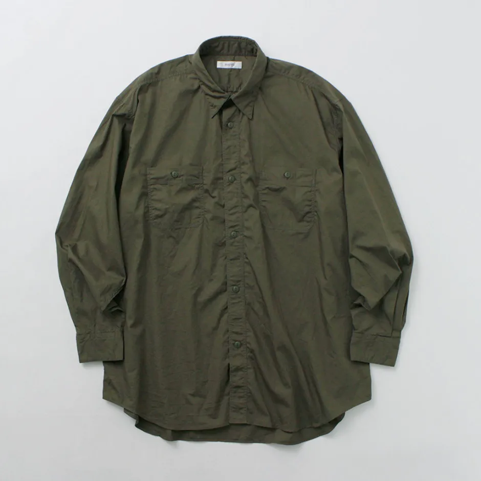 Shirts^FUJITO / Big Size Work Shirt Broad olive