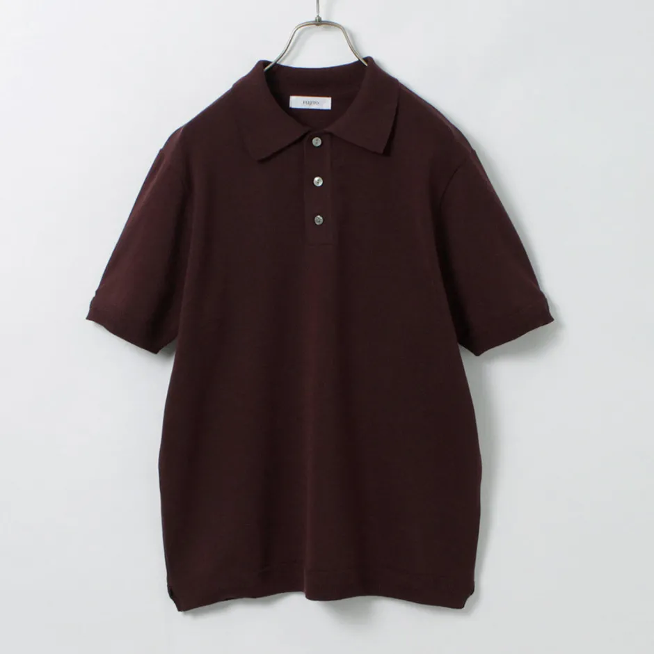 T-Shirts^FUJITO / Knit Polo Easy Solid Collar