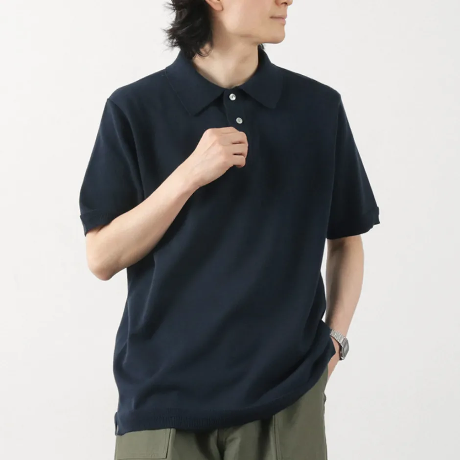 T-Shirts^FUJITO / Knit Polo Easy Solid Collar