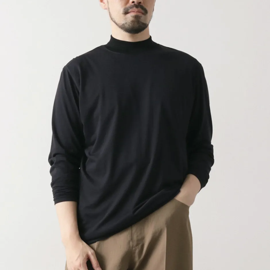 T-Shirts^FYNELYNE ENGINEERED BY LIFILL / Cotton Long Sleeve Mock Neck T-Shirt