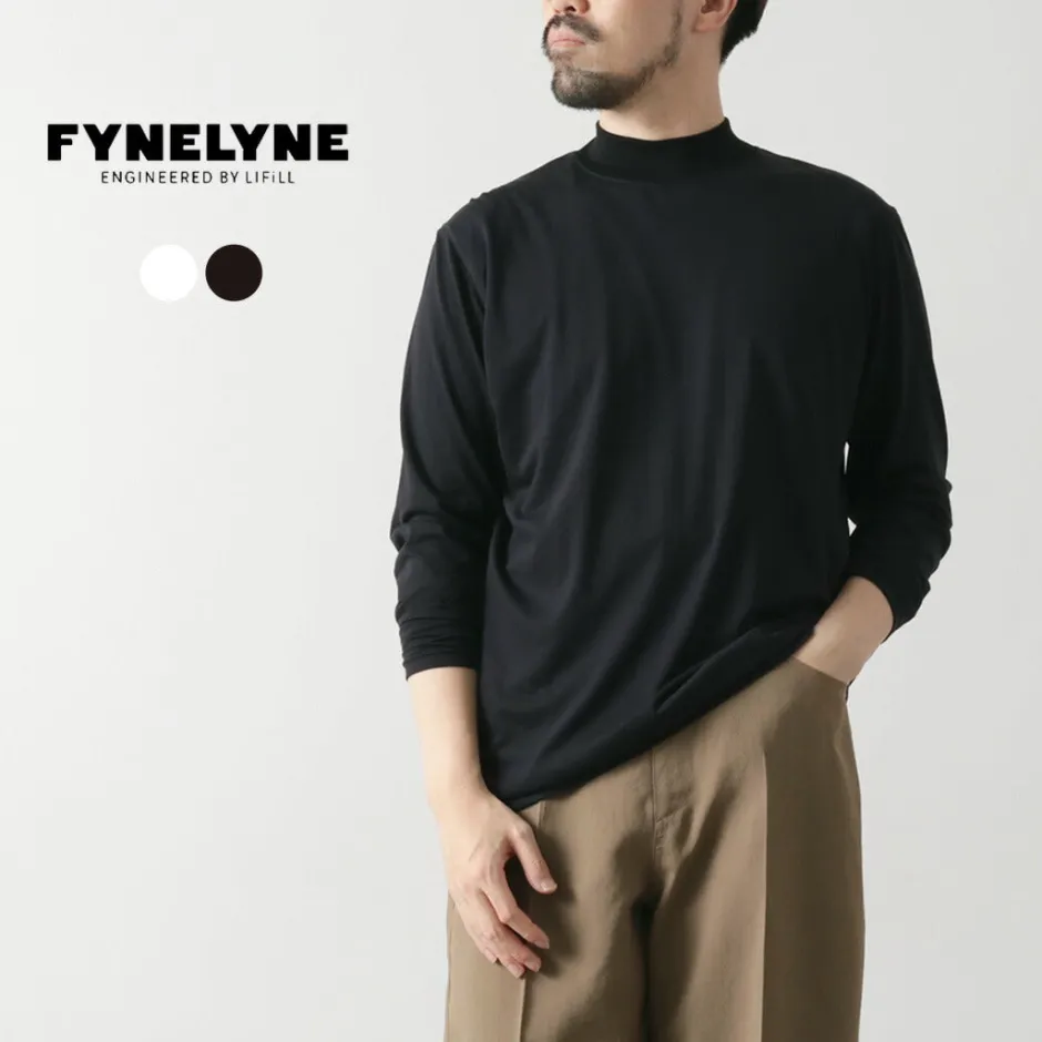 T-Shirts^FYNELYNE ENGINEERED BY LIFILL / Cotton Long Sleeve Mock Neck T-Shirt