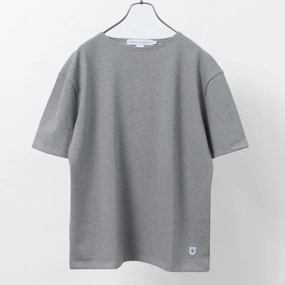 T-Shirts^GLACON / Solid colour Boat neck Big shirt