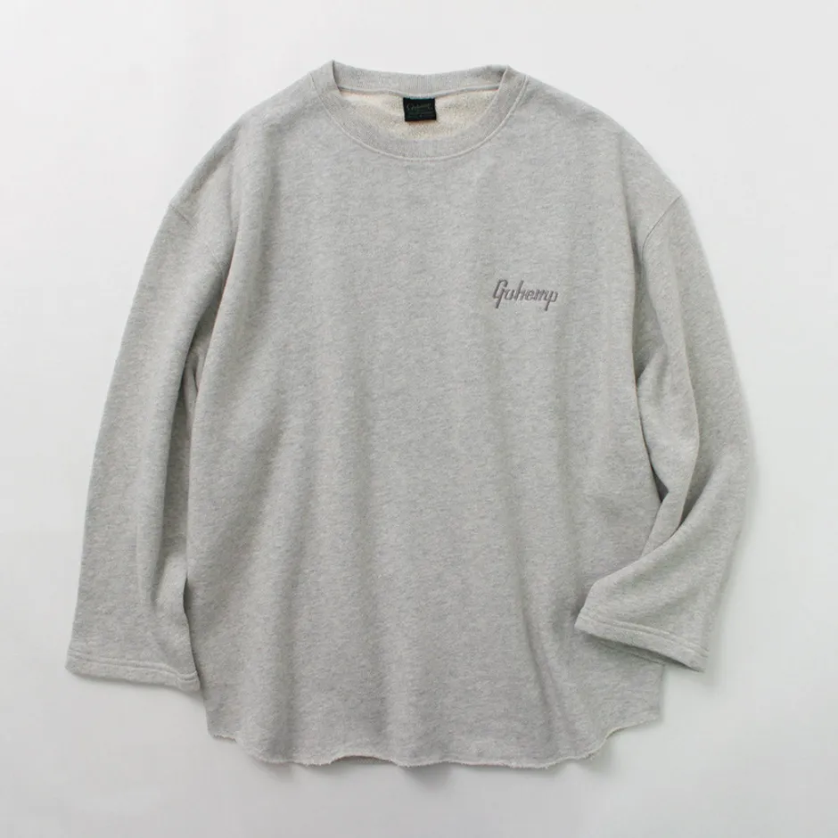 Sweatshirts^GOHEMP / Loose Round 7/10 Sleeve Light Ounce Sweat T-Shirt gray