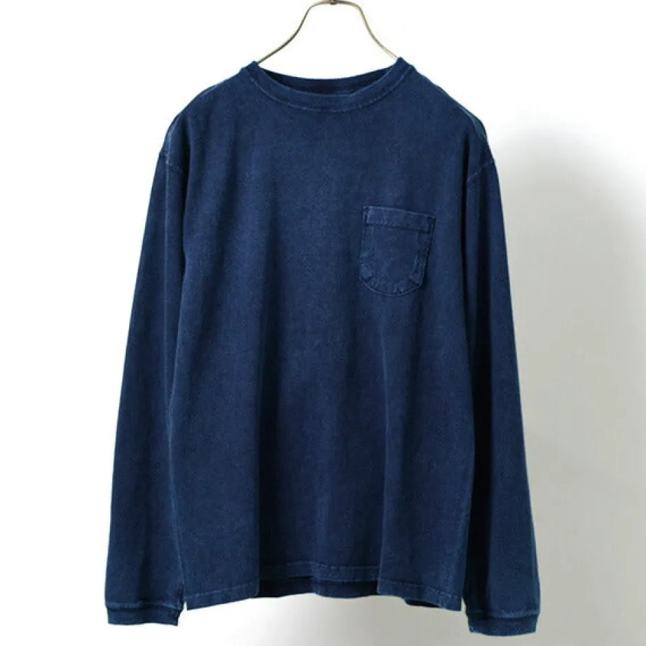 T-Shirts^GOOD ON / Long Sleeve Pocket Crew Tee / Shave indigo