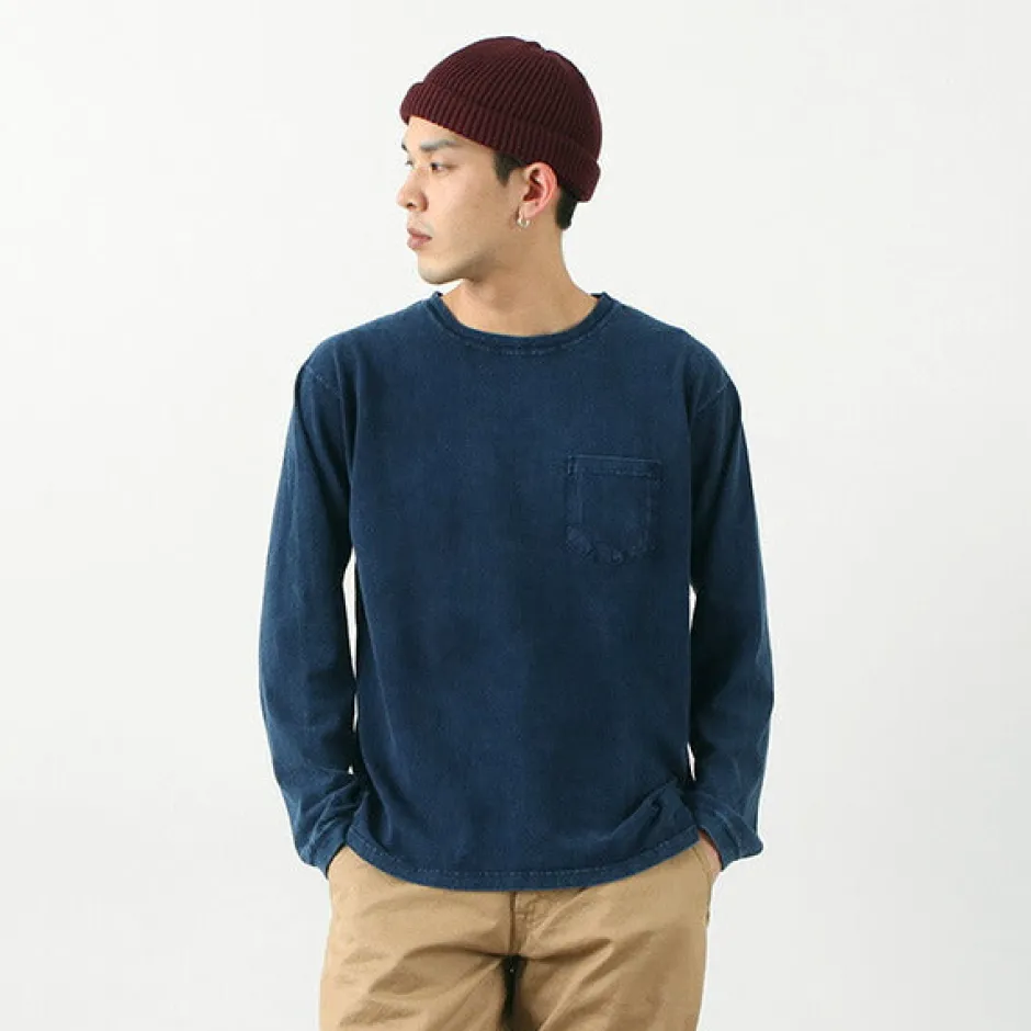 T-Shirts^GOOD ON / Long Sleeve Pocket Crew Tee / Shave indigo