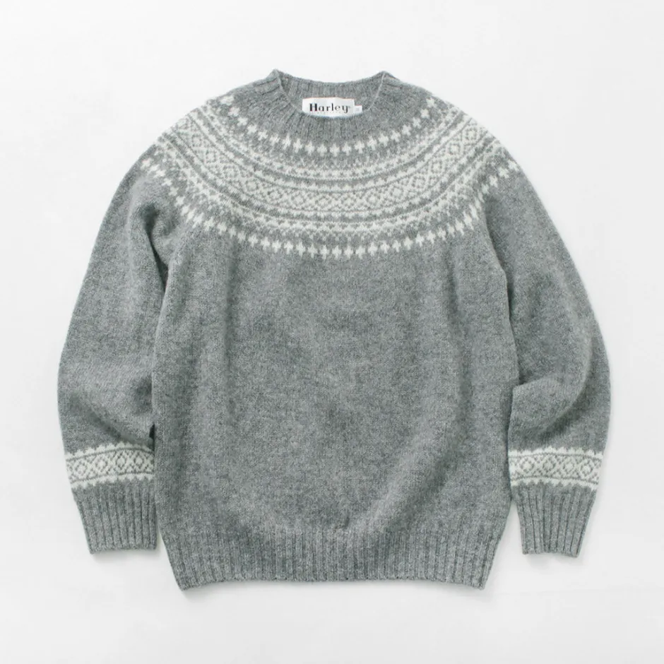 Knits^HARLEY OF SCOTLAND / Fair Isle Crew Neck Sweater