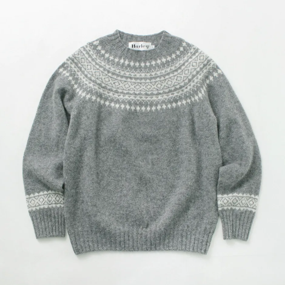 Knits^HARLEY OF SCOTLAND / Fair Isle Crew Neck Sweater