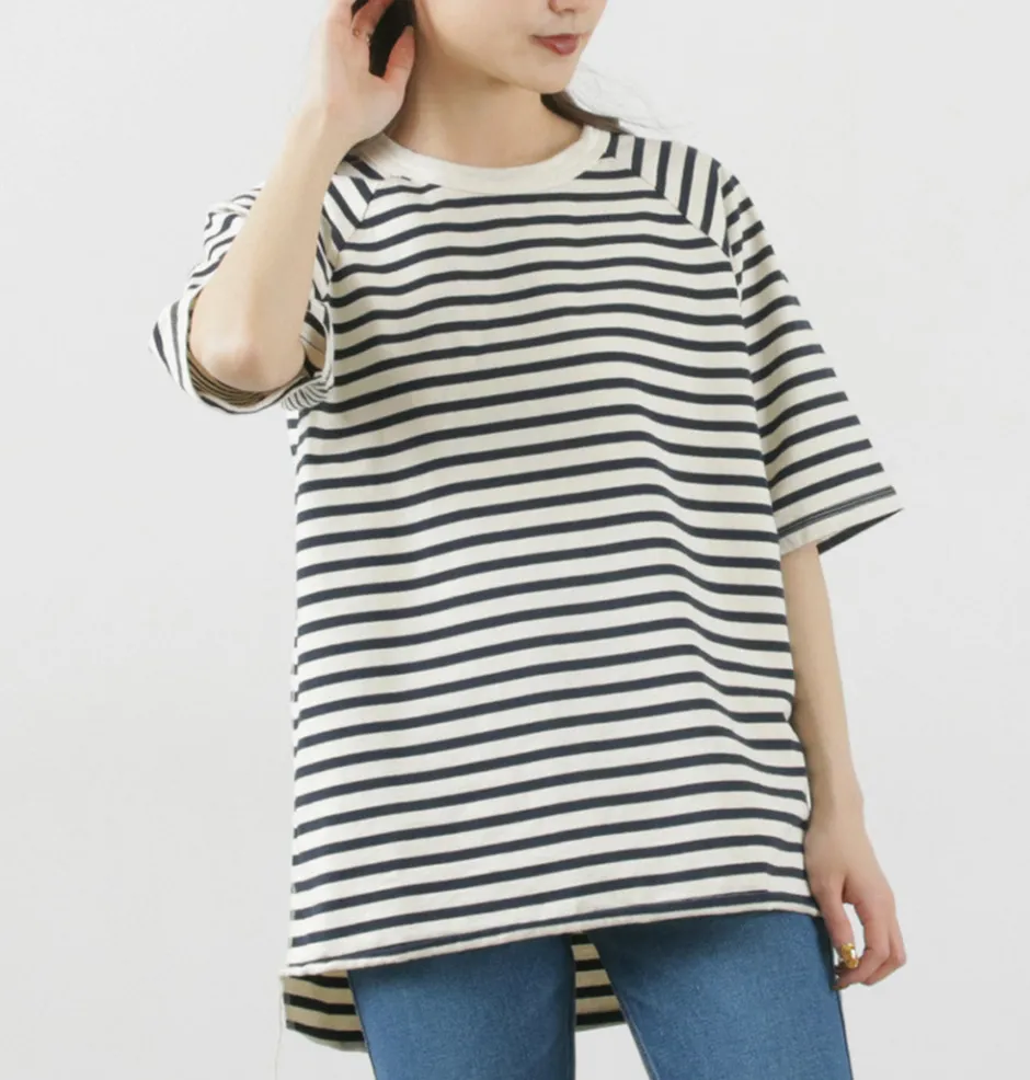 T-Shirts^HAVE A GOOD DAY / Stripe Loose Short Sleeve T-Shirt