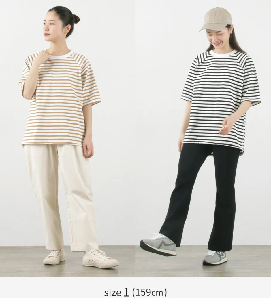 T-Shirts^HAVE A GOOD DAY / Stripe Loose Short Sleeve T-Shirt