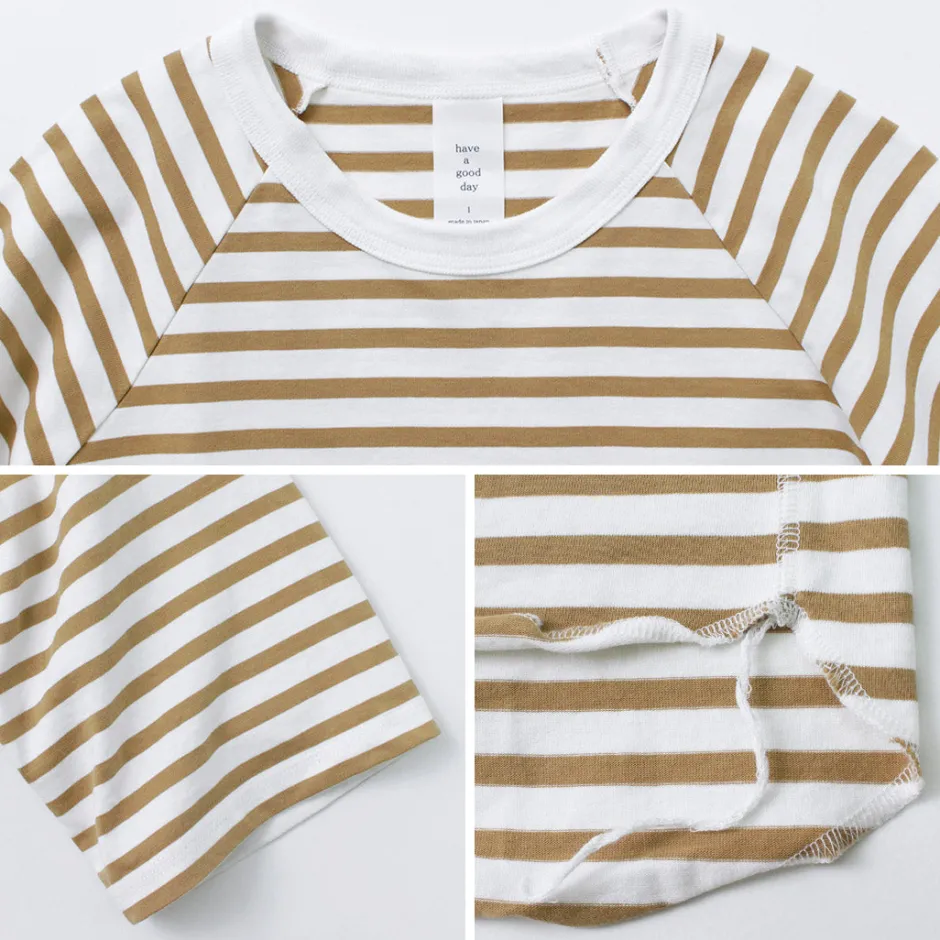 T-Shirts^HAVE A GOOD DAY / Stripe Loose Short Sleeve T-Shirt