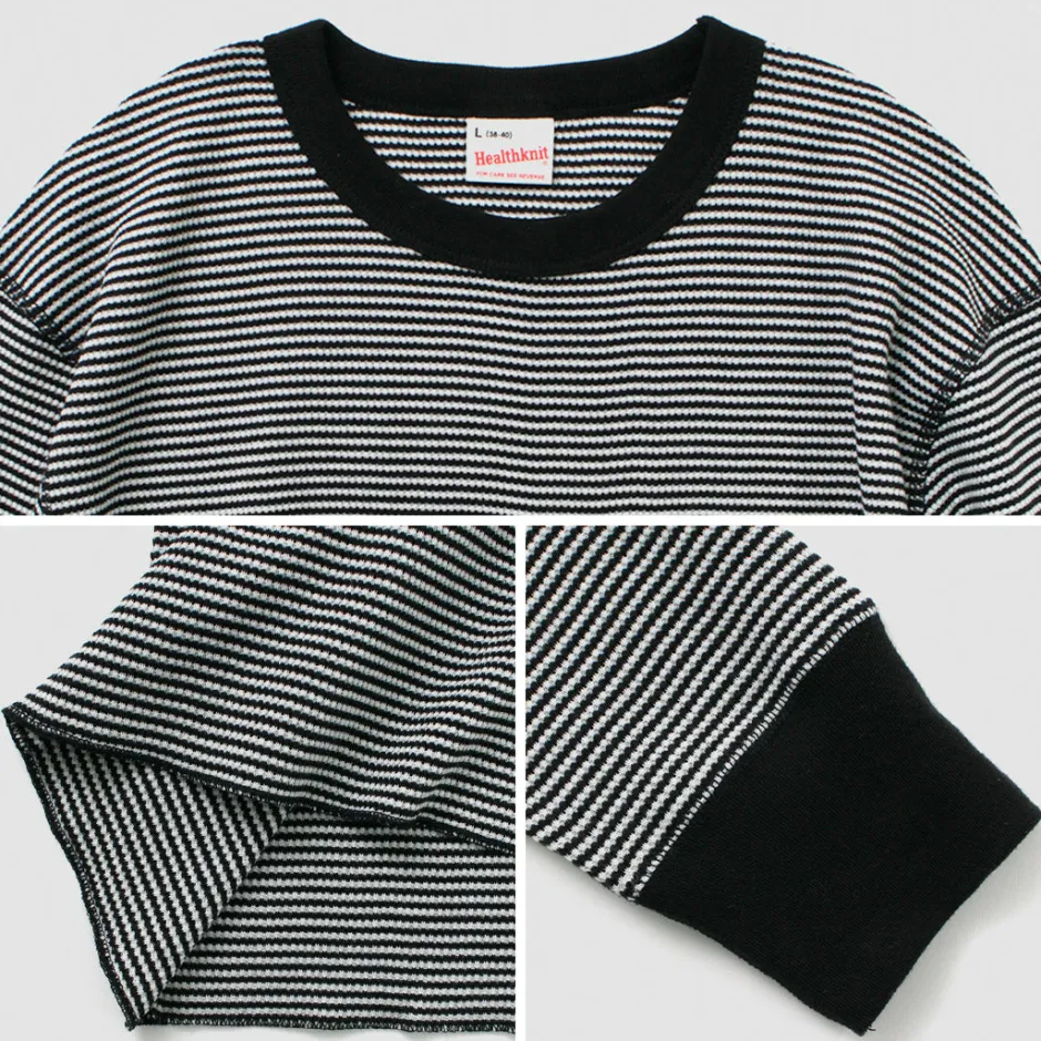 T-Shirts^HEALTHKNIT / Basic Waffle Crew Neck Long Sleeve