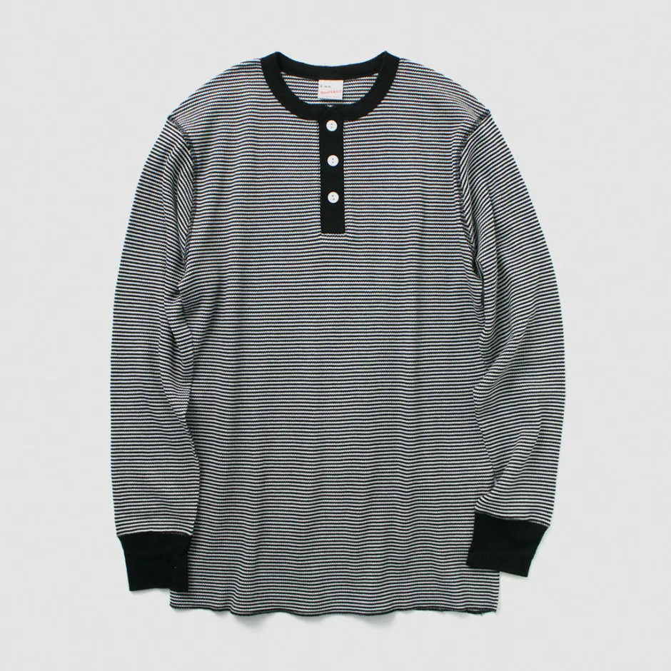 T-Shirts^HEALTHKNIT / Basic Waffle Henley Neck Long Sleeve