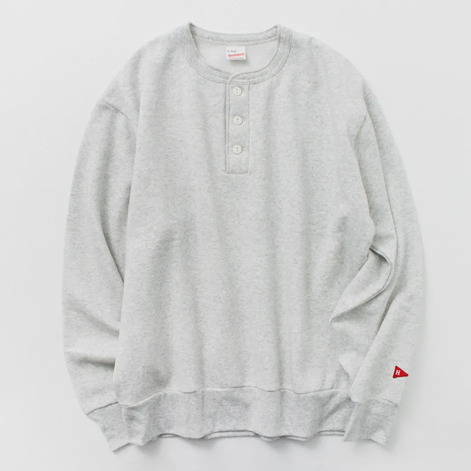 Sweatshirts^HEALTHKNIT / Classic Sweatshirt Henley Neck Long Sleeve