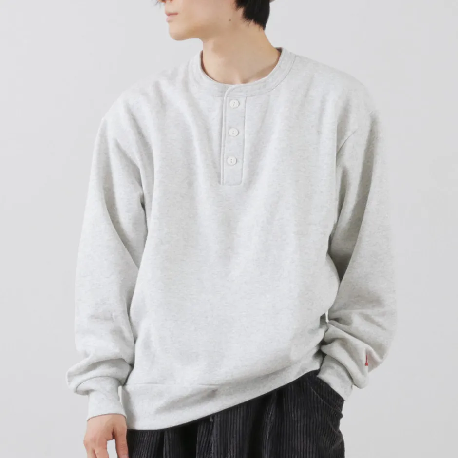 Sweatshirts^HEALTHKNIT / Classic Sweatshirt Henley Neck Long Sleeve