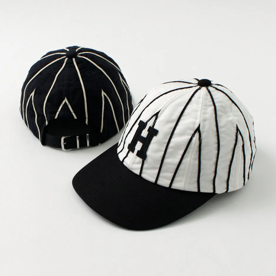 Hats^HICOSAKA / Striped 8 Panel Logo Cap