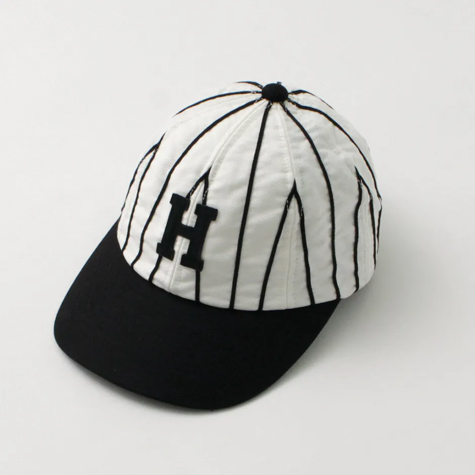 Hats^HICOSAKA / Striped 8 Panel Logo Cap