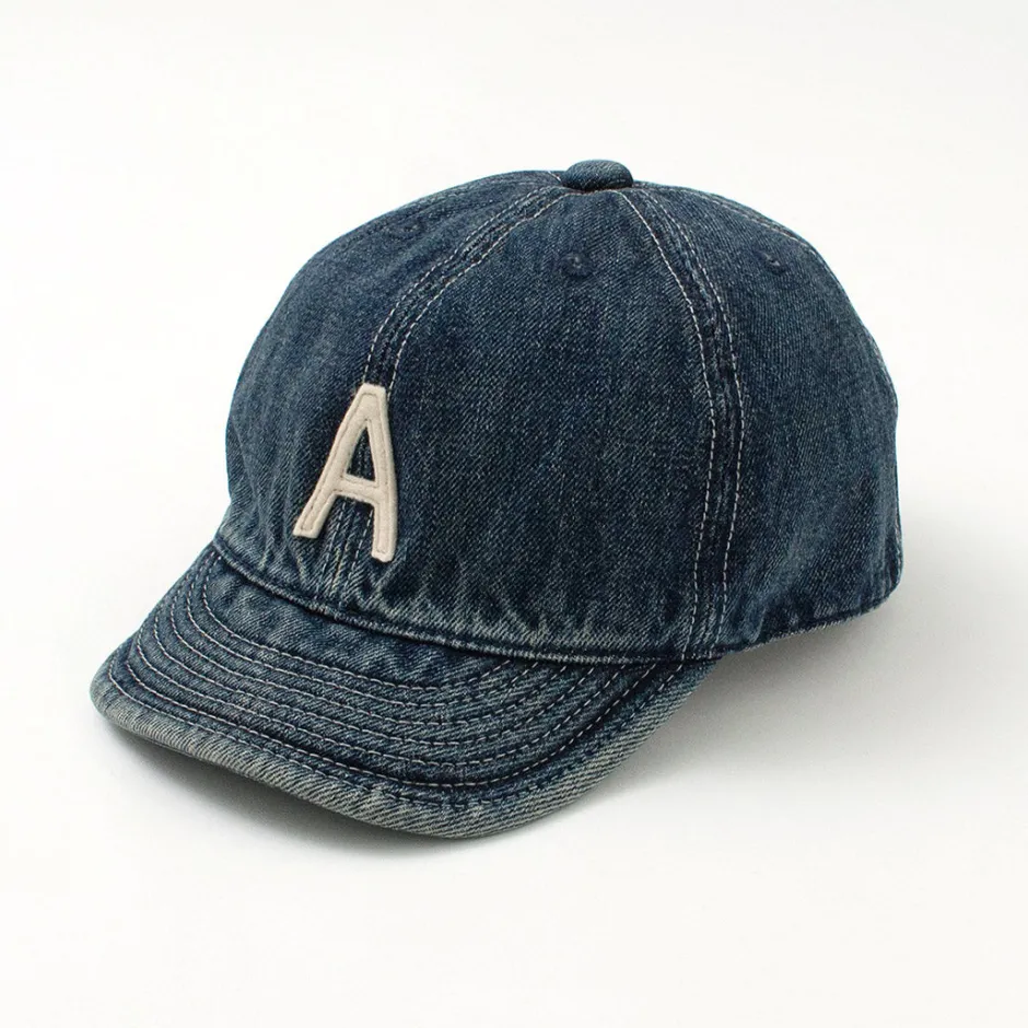 Hats^HIGHER / Selvage denim cap with initials badge