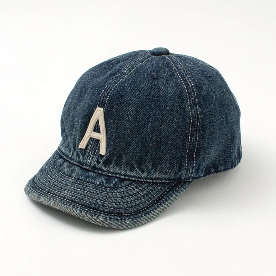 Hats^HIGHER / Selvage denim cap with initials badge
