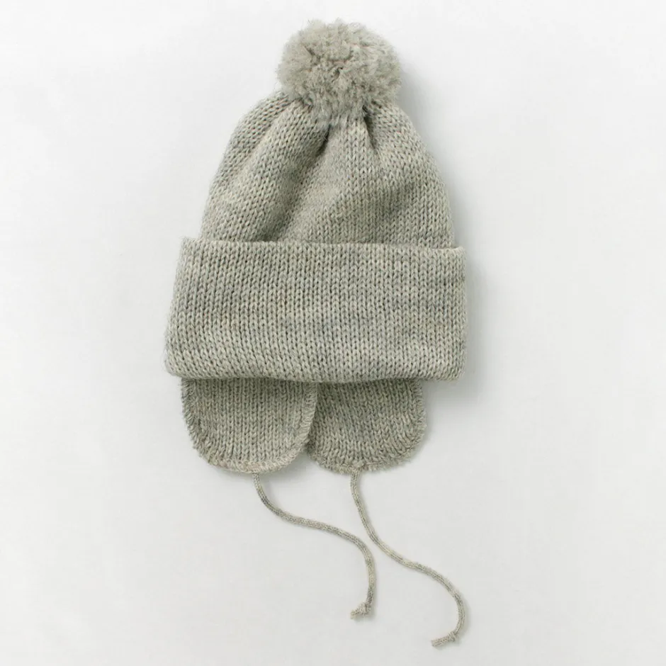 Hats^HIGHLAND 2000 / 3G Solid Bobcap Double Ear Cover and Pom Pom and Chin Rope (20cm)