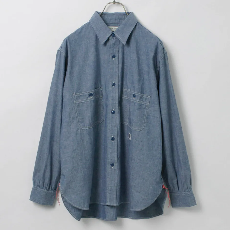 Shirts^ILL ONE EIGHTY / Chambray Work Shirt lightblue