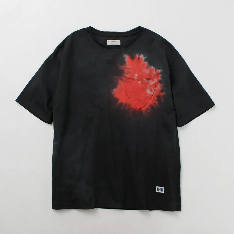 T-Shirts^ILL ONE EIGHTY / Tie Dye Heart Pocket Short Sleeve T-Shirt black