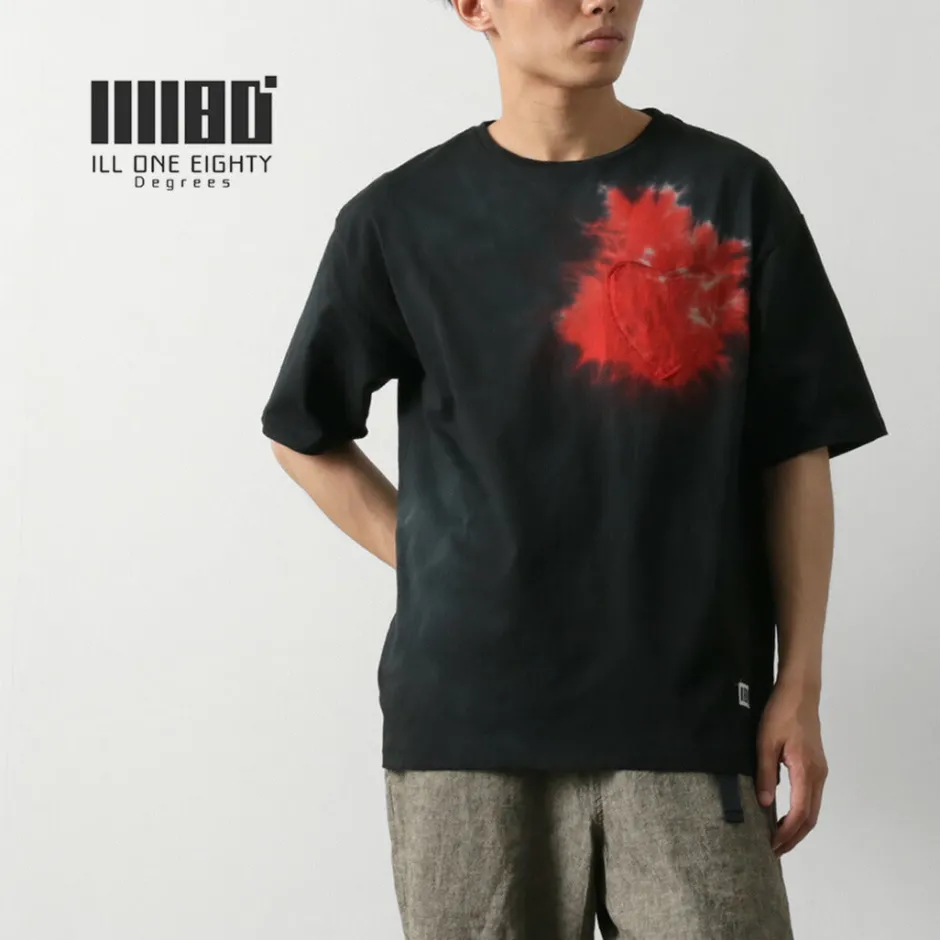 T-Shirts^ILL ONE EIGHTY / Tie Dye Heart Pocket Short Sleeve T-Shirt black
