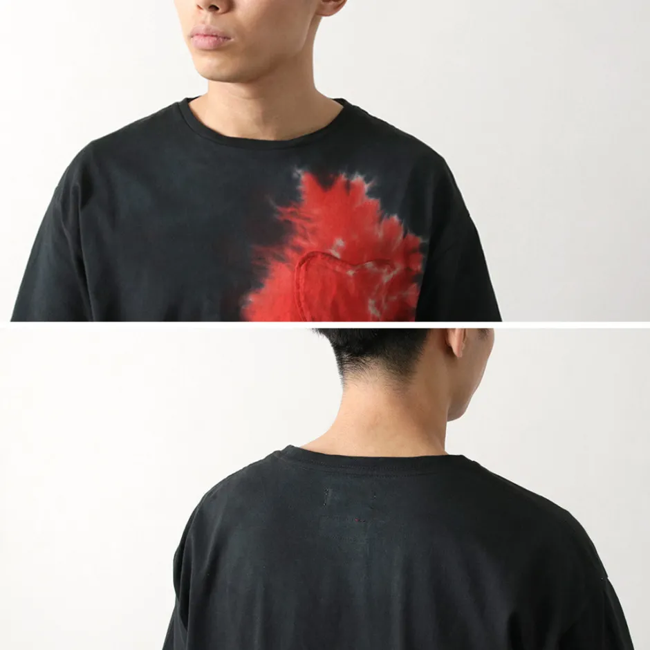 T-Shirts^ILL ONE EIGHTY / Tie Dye Heart Pocket Short Sleeve T-Shirt black
