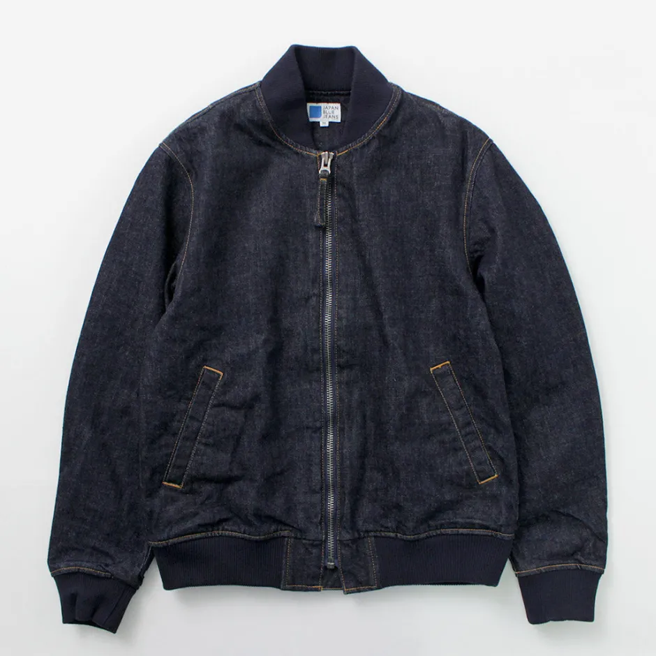 Jackets^JAPAN BLUE JEANS / 13.5oz Crunch Denim Bomber Jacket indigo