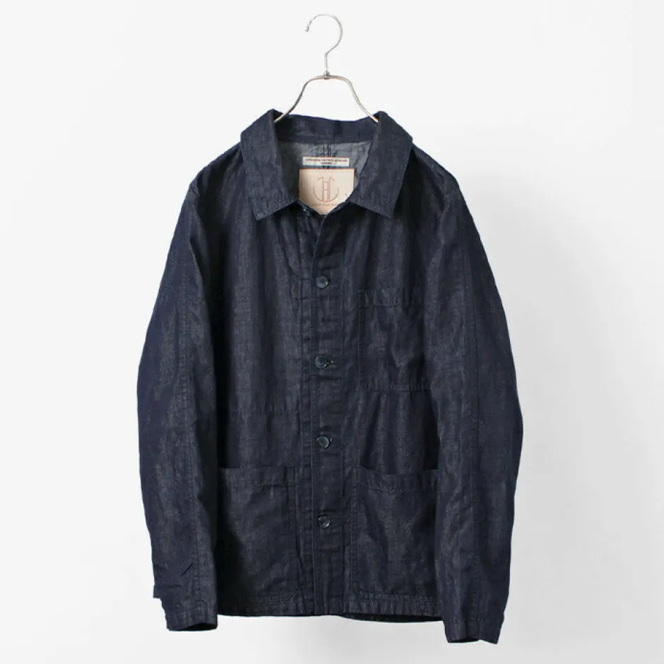 Jackets^JAPAN BLUE JEANS / RJB7070 Summer French Coverall Jacket Cotton Linen Denim indigo