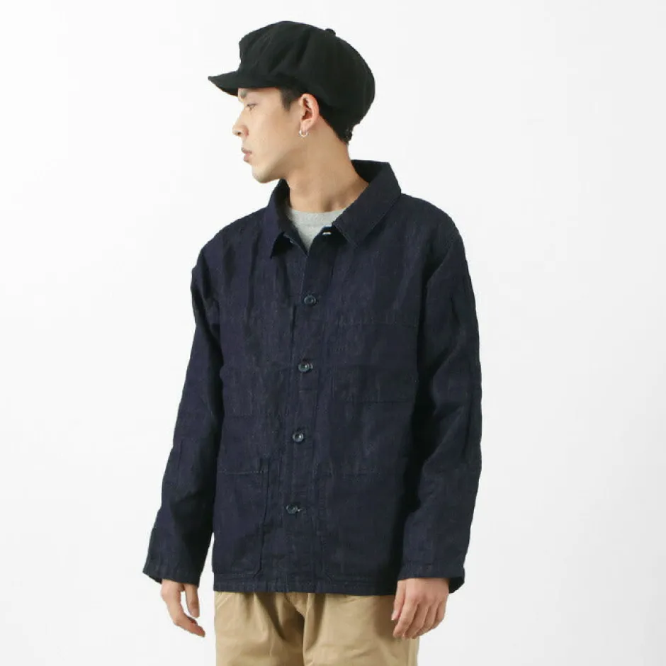Jackets^JAPAN BLUE JEANS / RJB7070 Summer French Coverall Jacket Cotton Linen Denim indigo