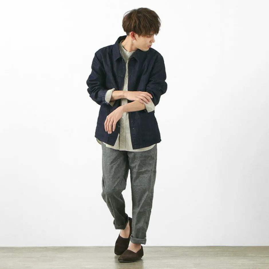 Jackets^JAPAN BLUE JEANS / RJB7070 Summer French Coverall Jacket Cotton Linen Denim indigo