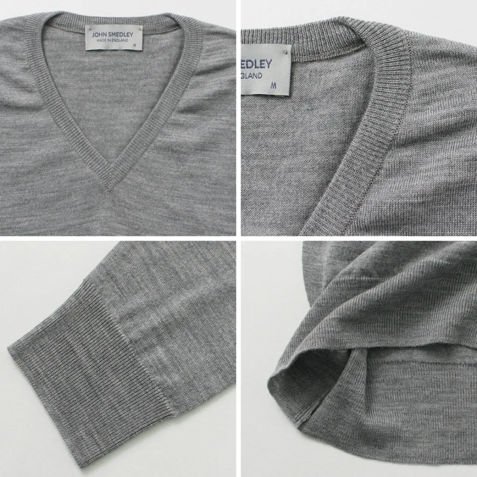 Knits^JOHN SMEDLEY / Merino Wool 30 Gauge 30 Gauge V-Neck Knit MODERN FIT