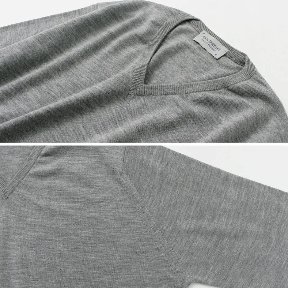 Knits^JOHN SMEDLEY / Merino Wool 30 Gauge 30 Gauge V-Neck Knit MODERN FIT