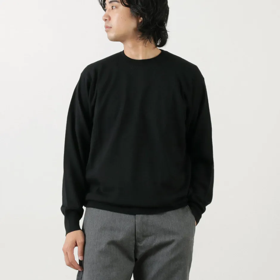 Knits^JOHN SMEDLEY / Merino Wool 24 Gauge Crew Neck Knit