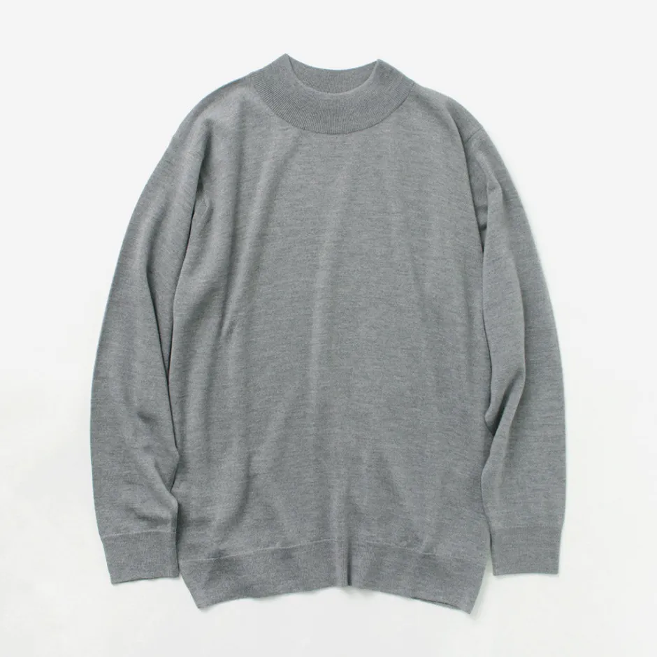 Knits^JOHN SMEDLEY / Merino Wool 24 Gauge Mock Neck Knit