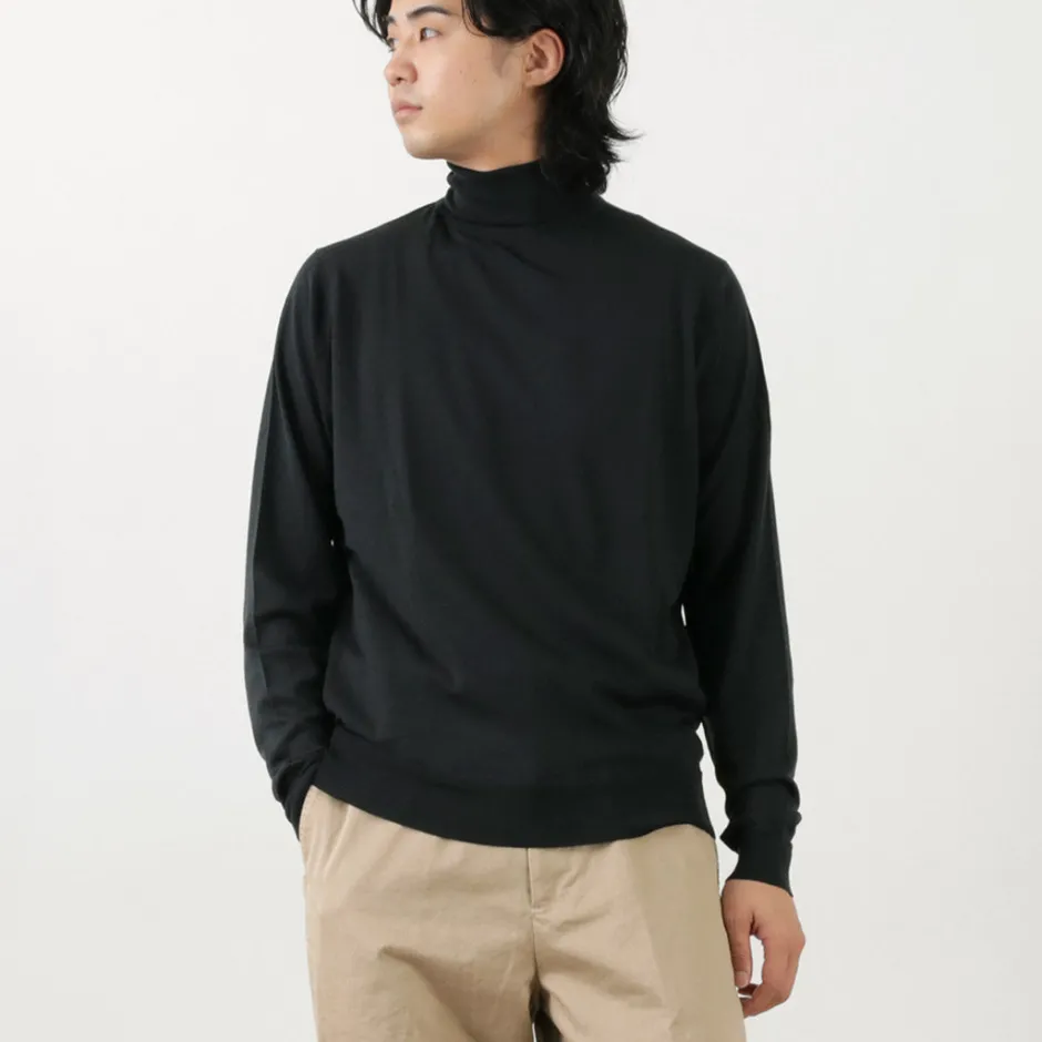 Knits^JOHN SMEDLEY / Merino Wool 30 Gauge Turtleneck Knit MODERN FIT