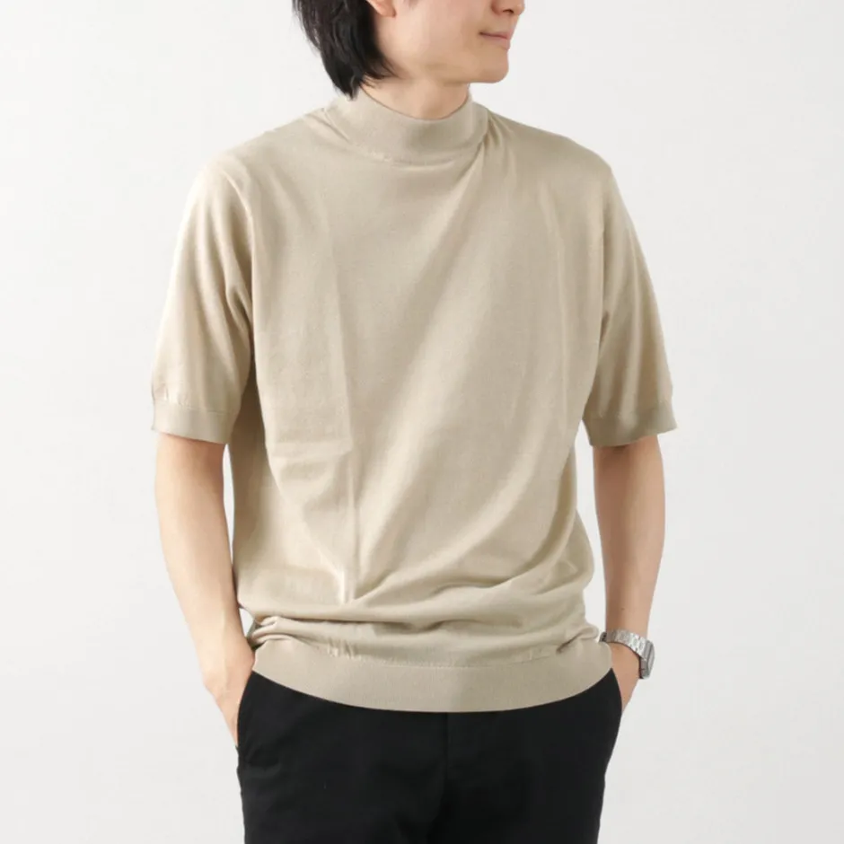 T-Shirts^JOHN SMEDLEY / Sea Island Cotton 30 Gauge Mock Neck Knit