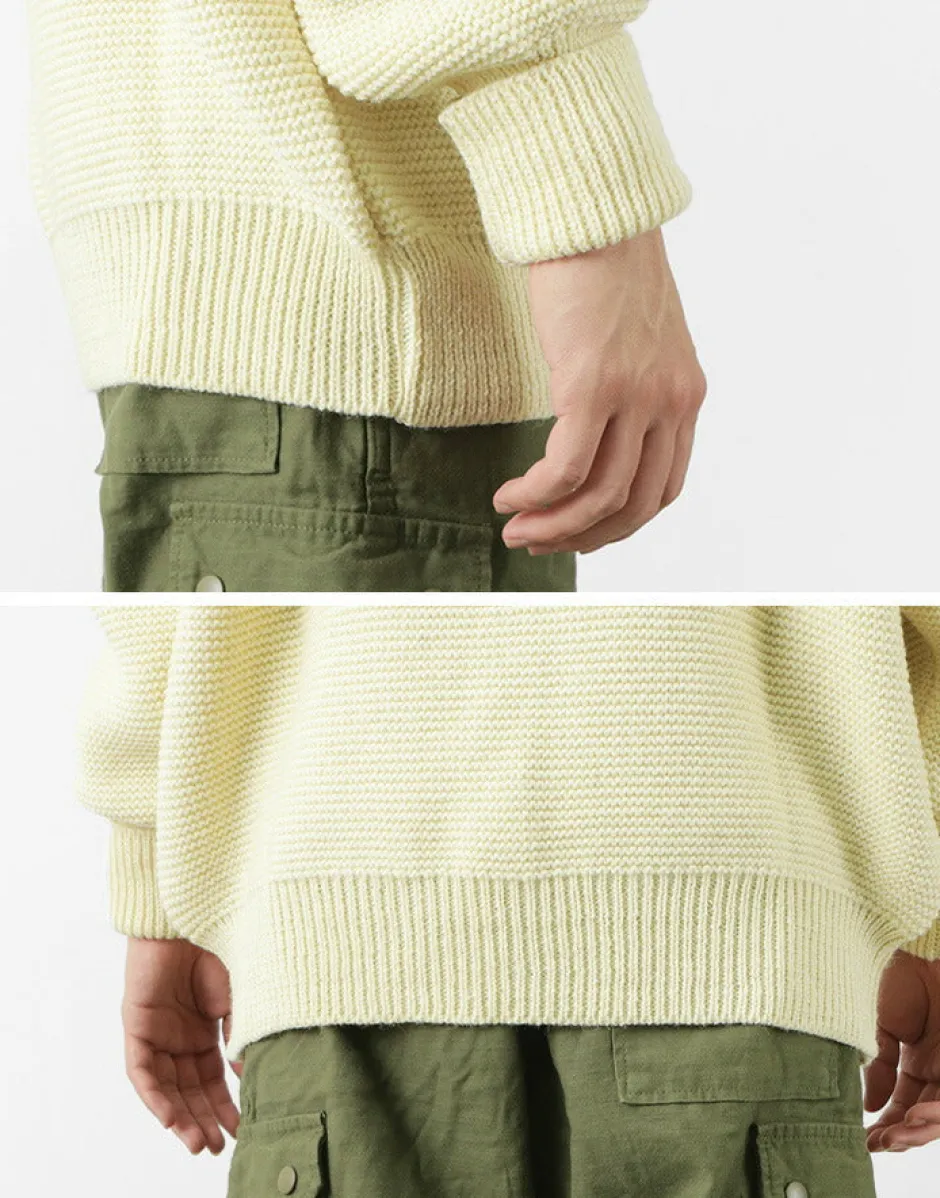 Knits^KERRY WOOLLEN MILLS / 5 Gauge 2 Ply Pearl Stitch Drop Shoulder Crew Neck Knit